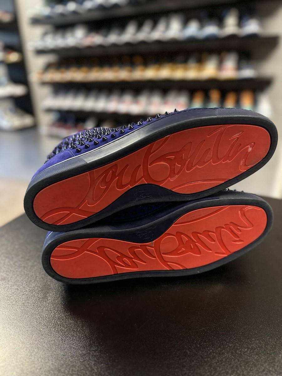 Authentic Christian Louboutin Pervenche Suede Purple Sneakers 47EU