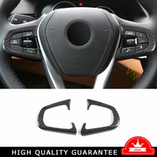 Car Steering Wheel Button Frame Trim For BMW 5 Series 2018-2022 Dry Carbon Fiber