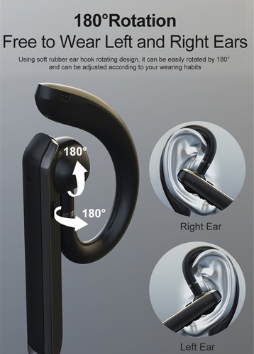 Bluetooth Headset 5.2 Wireless Earphone Stereo Sound Business Earbud with Mic - Picture 8 of 14