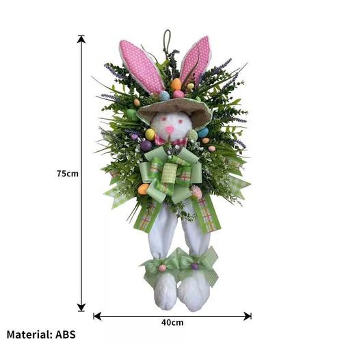 Easter Bunny Rabbit Wreath Decor Front door Party Decor Wedding Decor Spring - Picture 2 of 16