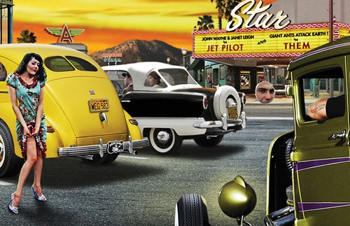 HOT ROD KUNSTDRUCK von Larry Grossman KREUZFAHRT FÜR BURGER - Bild 4 von 5