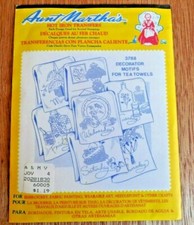 NEW Vintage Aunt Martha's Hot Iron Transfer  3788 "Decorator Motifs for Towels"