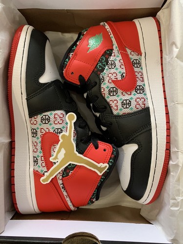 Nike Air Jordan 1 Mid SE Holiday Ugly Christmas Sweater DM1208-150 GS Size  6y | eBay