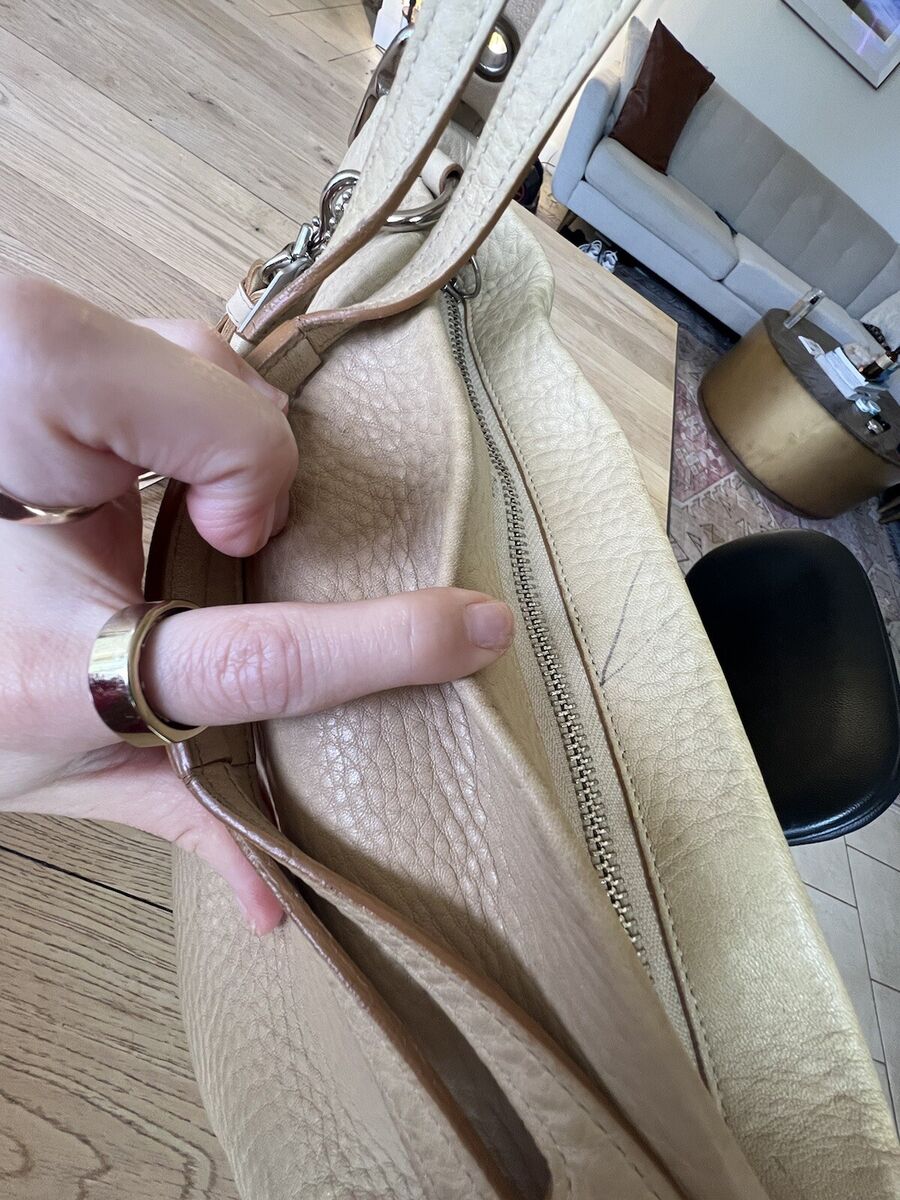 COACH Hobo Cream Pebbled Leather Women's Shoulder Bag Style COACH Hobo Cream Pebbled Leather Women's Shoulder Bag Style