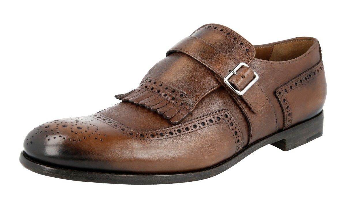 Authentic Luxury PRADA Business Shoes 2OF001 Brown US 9.5 EU  display picture 1