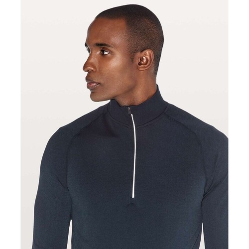 Lululemon Herren Shirt 1/4 Zip Metal Vent Tech Navy Größe Large Peleton Logo 6003 - Bild 9 von 11