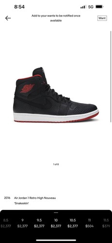 Size 10 - Jordan 1 Retro High Nouveau Snakeskin 2016 - Picture 9 of 9