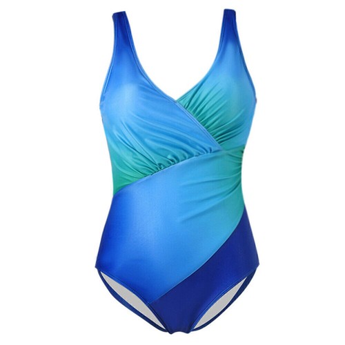 Damen Batik Bauchweg Einteiliger Badeanzug Schwimmanzug Monokini Schwimmkostüm - Bild 6 von 18