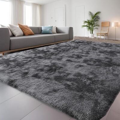 Fluffy Rugs Anti-Slip Large Shaggy Rug Super Soft Mat Living Room ...
