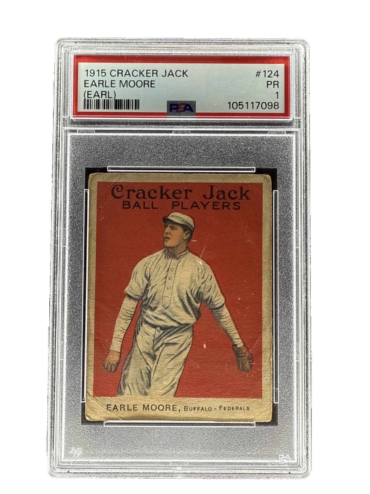 1915 Cracker Jack Earle Earl Moore #124 PSA 1 Buffalo Buffeds