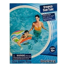 H2OGO! Striped Swim Tube 31.5in x 31.5in x 8.3in