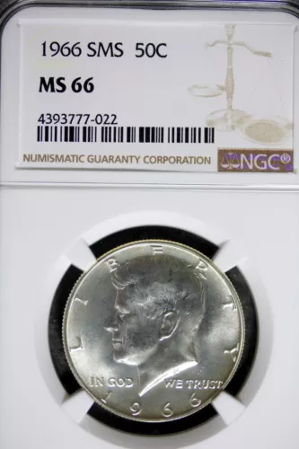 1966 - NGC MS66 SMS KENNEDY HALF DOLLAR!!  #B24009