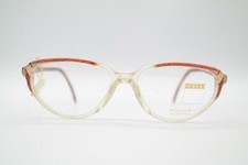 Vintage Zeiss 4733 8200 Transparent Gold Multicolored Oval Glasses NOS