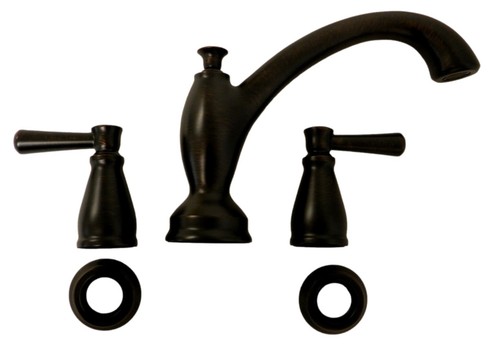 Delta T2793-RB Linden Collection 2-Lever Handle Deck Mounted Roman Tub Faucet - Picture 2 of 3
