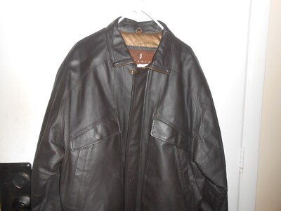 Joshua Ross Leather Black Bomber Style Jacket Coat Extra Large | eBay