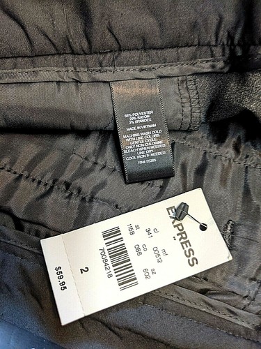 EXPRESS NWT WOMEN'S CROP LOW RISE STRAIGHT THROUGH HIP & THIGH GRAY PANTS SZ 2 - Picture 5 of 11