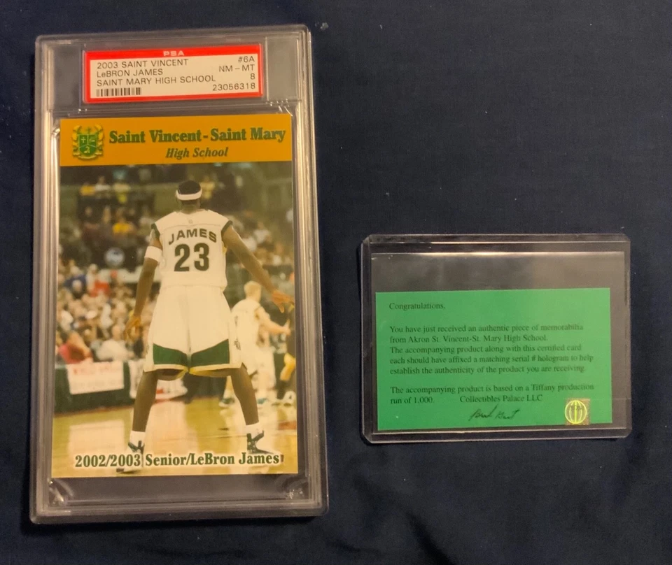 Lebron James Rookie PSA Casi Como Nuevo SP Lakers Saint Mary Vincent High School Foto 3 de 3
