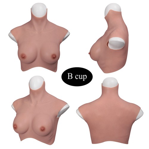 plus B-K Cup Silicone Breast Forms Breastplate Fake Boobs With Veins cosplay - Picture 1 of 18