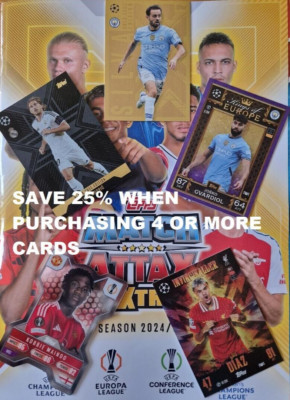 Match Attax Extra 2024/25 Chrome X 100 Club Gold Black Edge Platinum PRO Karten