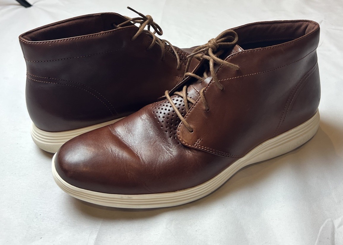 Cole Haan Grand Tour Chukka Boots Brown Leather C29589 Mens 