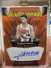 Toumani Camara #/75 Auto Orange Obsidian Eruption 2023-24 Panini Trail Blazers