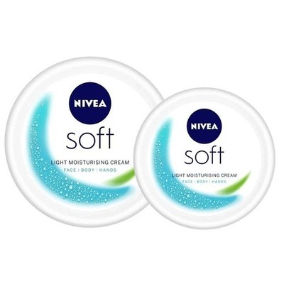 Nivea Soft Light Moisturizer Face Hand & Body Instant Hydration, 300ml+100ml