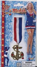 Patriotic Navy Medal With Anchor Costume Accessory One Size