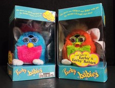 1999 Furby Babies Fresh Orange & Clown Generation 2 Interactive Toys Both Work!