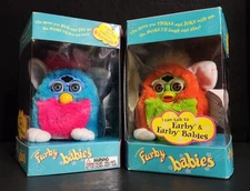 1999 Furby Babies Fresh Orange & Clown Generation 2 Interactive Toys Both Work!