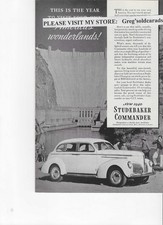 Original 1940 Studebaker Commander Vintage Print Ad
