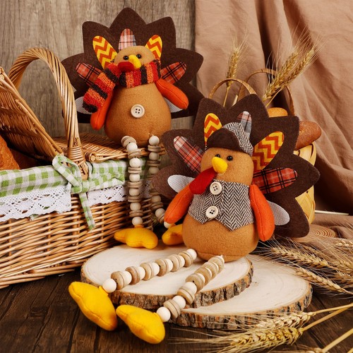 14 Inch Turkey Thanksgiving Decoration for Home Autumn Fall Thanksgiving Harv... - Picture 4 of 7
