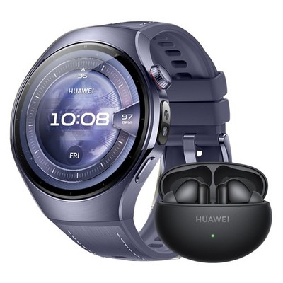 HUAWEI Watch 5 46 + Freebuds 6i Smartwatch Kompositarmband, 140-210 mm, Purple