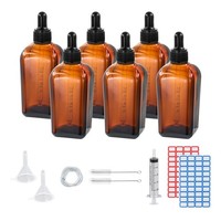 Pipettenflasche 100Ml,6 Pcs Braunglas Glasflasche Pipette,Apothekerflasche,Tr...