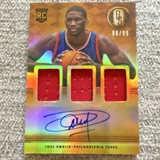 Joel Embiid 2014-15 Panini Gold Standard Rookie Autograph Patch /99 76ers