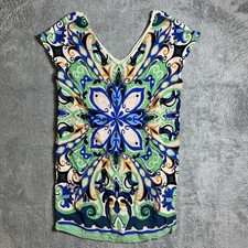 Anthropologie Maeve Folksong Shift Dress Women’s Large Blue Geometric Butterfly