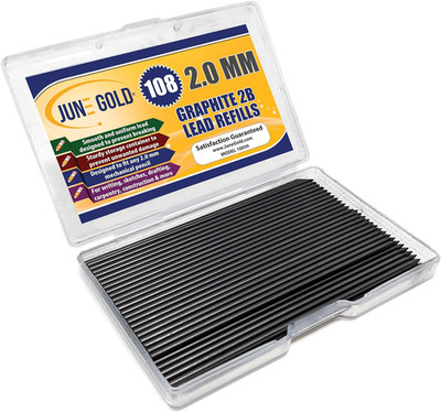 108 Pieces 2.0 Mm 2B Lead Refills 90 Mm Length Extra Bold Thickness Break Re