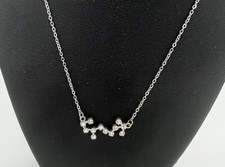 Scorpio Zodiac Celestial Stars Astrology Necklace 19-21 Silver Tone Chain