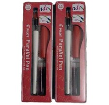 LOT OF 2 PILOT Parallel Calligraphy Pen Set, 1.5mm Black Red Ink Cartridges Nib