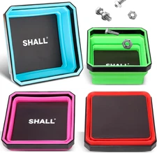 New Version Collapsible Magnetic Parts Tray Set, 4-Pack Magnetic Tool Trays for 