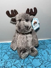 Jellycat Small Bashful Marty The Moose Stuffed Animal Plush Retired Nwt New