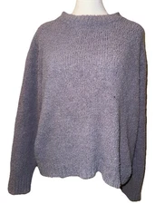 POL Fuzzy Knit Light Blue Pullover Sweater Sz L Cottagecore Princess