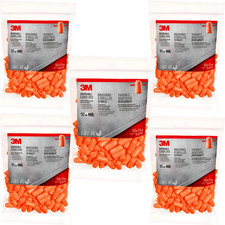 3M Disposable Earplug 400 Pairs (5 Packs of 80) Orange Foam NRR 32dB 92800H80-DC