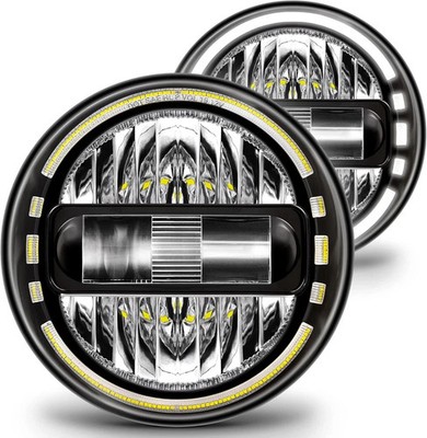 TRUE MODS 7-Inch H6024 Black LED Headlights for Jeep Wrangler JK Unlimited JKU T