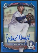 2025 Bowman Chrome Jakob Wright #CPA-JWR Auto Blue Refractor 1st Prospect #/150