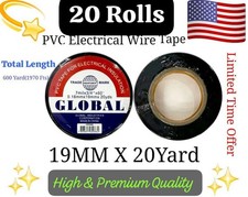 20 Rolls 3/4" X 20 yard PVC Electrical Tape Wire Insulation Car Vinyl SUV 3M