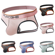 High Quality Men's Ice Silk Jock Strap Underpants Low Waist Lingerie (M 2XL)