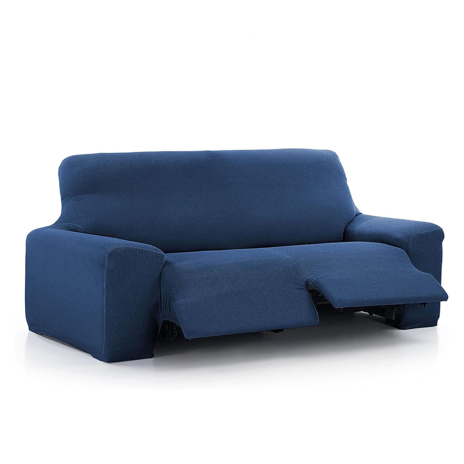 Housse de canapé relax 3 places Vega bleu anti-usure 2 pieds
