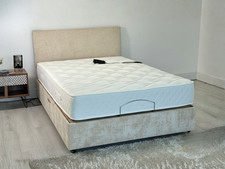 3ft Single Electric Adjustable Mobility Bed SleepWell Cream Mattress & Headboard