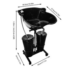 Salon-Pro Backwash Sink-Adjustable Height & 2 Drainage Options for Hair Stylists