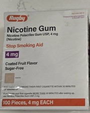 Rugby Nicotine Polacrilex 4mg Gum Pack of 100 -Fruit  00536-3405-01 
